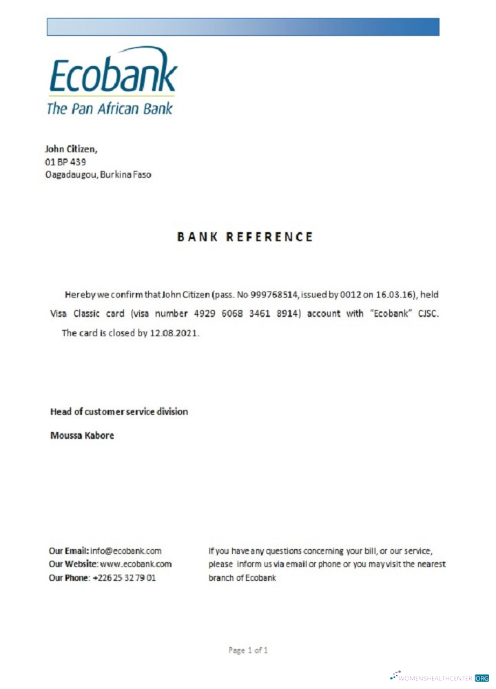 Download Burkina Faso Ecobank closure reference Photoshop template